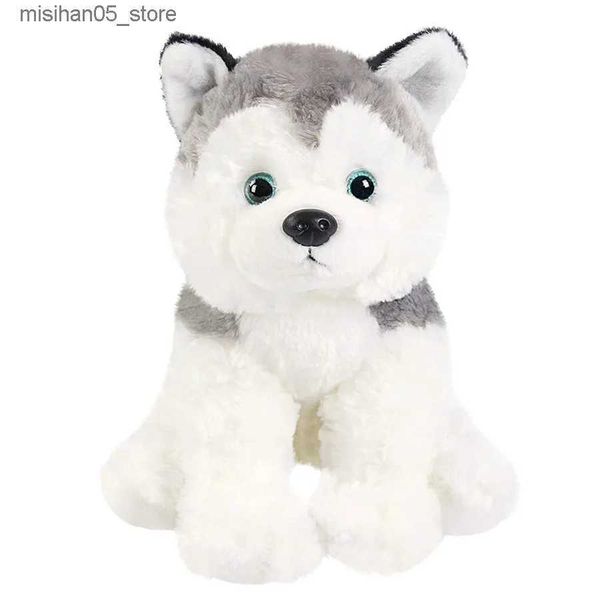 Muñecos de peluche 30 cm Husky Doll Perro blanco y negro Juguete de peluche Lindo Suave Almohada PP Algodón Relleno de alta calidad Animal Chica Regalo de cumpleaños Q240322