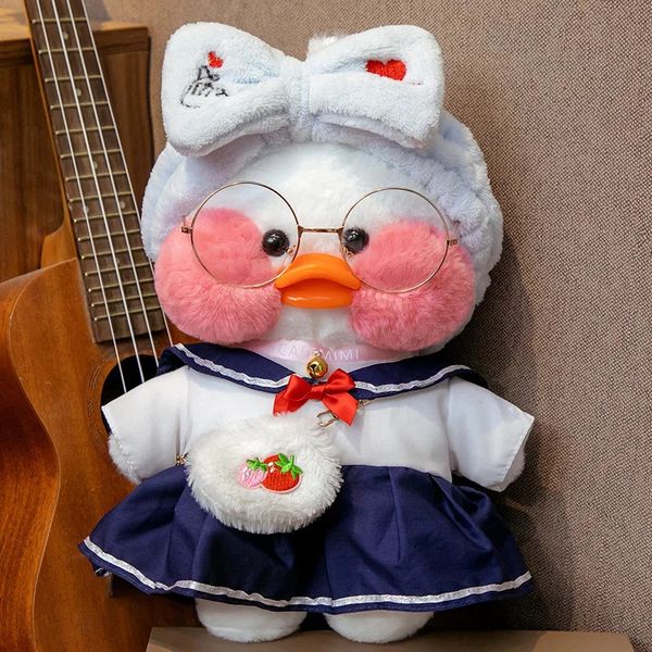 Muñecos de peluche 30 cm Kawaii Cute LaLafanfan Cafe Duck Plush Toy Relleno Soft Kawaii Duck Doll Animal Pillow Regalo de cumpleaños para niños 231102