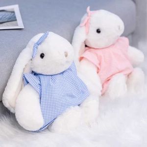 Poux en peluche 30cm mère et bébé Soothe Doll Long Ear Rabbit jouet en peluche robe mignonne lapin en peluche de haute qualité cadeau d'anniversaire nouveau-né H240521