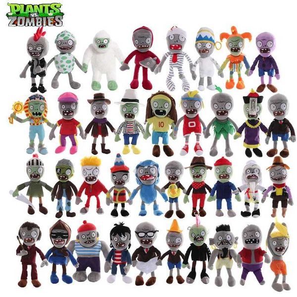 Muñecas de felpa 30 cm plantas vs zombis pellizos juguetes de muñeca de peluche micrófono de micrófono zombie cartoon caricatura juego de cosplay figura de anime regalos T240422