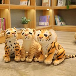 Poux en peluche 30 cm Animaux en peluche mous Tiger Toys Picheter Pillow Animal Lion Kawaii Doll Cotton Girl Leopard Toys for Children Home Decor H240521