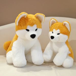 Poupées en peluche 35/45 cm Simulation Akita chien en peluche peluche réaliste Shiba Inu chien doux oreiller poupées pour animaux de compagnie enfants garçons filles cadeau d'anniversaire décor 230927