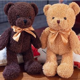 Muñecas de peluche 35 cm lindo pajarita oso de peluche juguetes suave peluche muñeca señor oso almohada de dibujos animados regalos de San Valentín decoración de la boda 231012