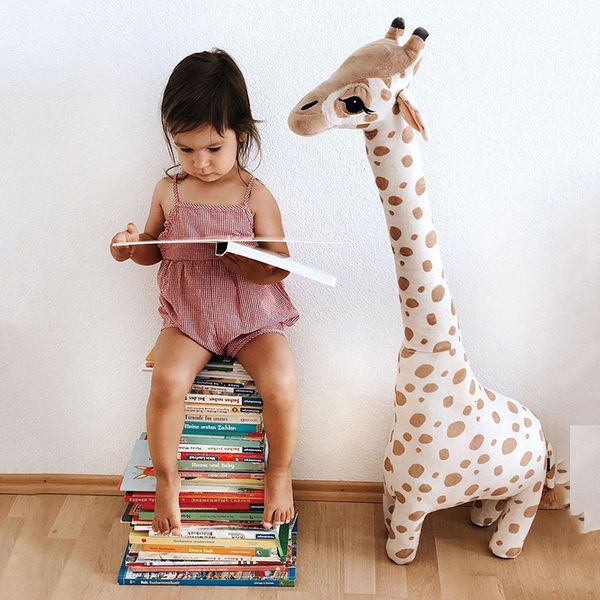 Poupées en peluche 38/65 / 80CM Grande Taille Simulation Girafe Jouets En Peluche Doux Animal En Peluche Girafe Dormir Poupée Jouet Pour Garçons Filles Cadeau Enfants Jouets 230227