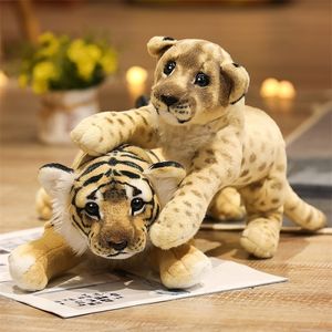 Poupées en peluche 39/48 / 58 cm Belle Lion Tigre Léopard Jouets Simulation Mignonne En Peluche Doux Réel Comme Animal Enfant Enfants Décor Cadeau 221012