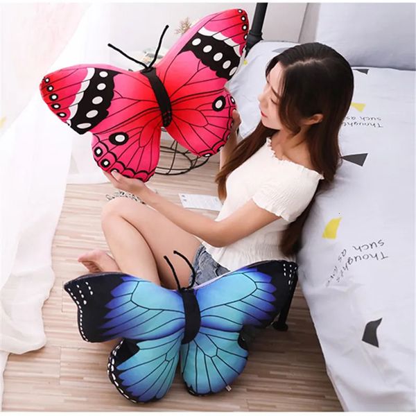 Poupées en peluche 40/50 cm vraie vie papillon en peluche oreiller doux peluche animal papillon coussin simulation jouets en peluche décoration créative cadeaux 231016