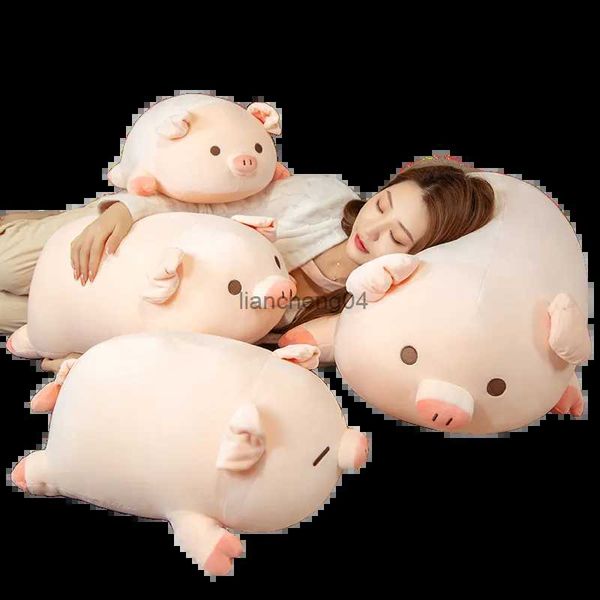 Poupées en peluche 40 ~ 80 cm Squishy BOBO cochon poupée en peluche peluche coton rose cochon peluche couché gras Peluche garçons filles apaisant cadeau L23116