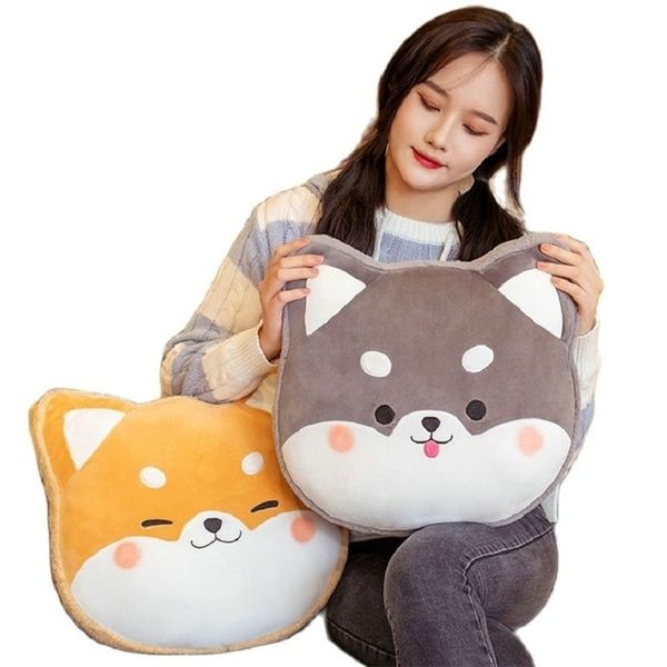 Poupées en peluche 40 cm mignon Shiba Inu chien Husky grosse tête en peluche oreiller dessin animé animaux en peluche rose cochon blanc chat dormir sieste oreiller pour enfants 220927