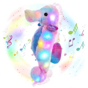 Pluche poppen 40 cm Zeepaardje Kleurrijk LED-lichtspeelgoed Muzikaal Zacht Schattig PP Katoen Oplichtende knuffels voor meisjes Verjaardagscadeau speelgoed 231007