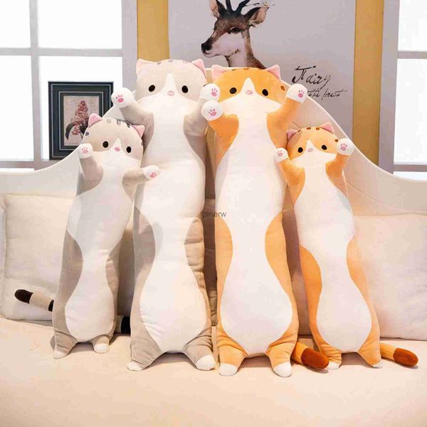 Muñecos de peluche de 50/70/90cm para niños y niñas, juguetes de gato de peluche largos y suaves, almohada de siesta para oficina, cama, decoración del hogar, regalo