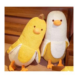 Poupées En Peluche 50 / 70Cm Creative Banane Canard Jouets Oreiller Doux Coton Dessin Animé Slee Maison Canapé Lit Décoration Fille Cadeaux Drop Delivery Dhh7Y