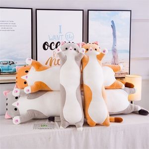Plush Dolls 50130CM Kawaii Long Cat Pillow Toy Stuffed Doll Soft Sleep Cute Nap Home Decor Birthday Gift for Girls 221113