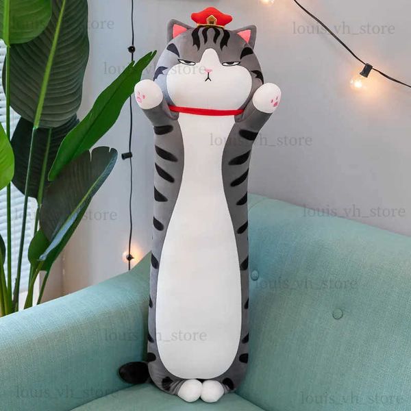 Poupées en peluche 55-135 cm doux/mignon/peluche/long mon chat empereur/oreiller/poupée en coton jouet déjeuner oreiller de couchage cadeaux de Noël cadeaux d'anniversaire fille T240325