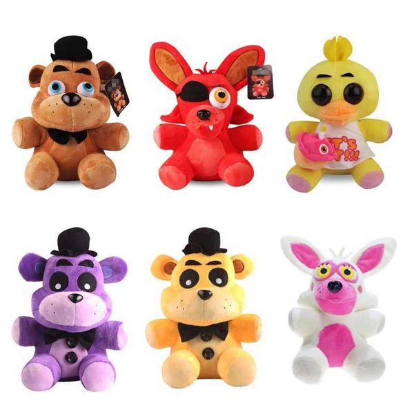 Poux en peluche 6 style 18cm FNAF Toys Freddy Bear Bonnie Chica Baby Ballora Foxy Plans en peluche Toys Doll Cadeaux T240422