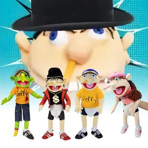 Pluche Poppen 60cm Grote Jeffy Puppet Pluche Hoed Game Speelgoed Cartoon Feebee Zanger Zombie Handpop Plushie Doll Parentchild Game Family Puppet 230227