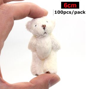 Poupées en peluche 6 CM 100 pièces/paquet ours en peluche articulés Mini ours en peluche jouets en peluche cadeaux de mariage pied avec cuir 230626