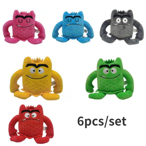 Muñecos de peluche 6 unids/set 6 colores Kawaii The Color Monster Plush Doll niños Monster Color Emotion Plushie juguete de peluche para niños regalos de cumpleaños 230410