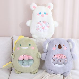 Muñecos de peluche 6 uds juguetes pequeños dentro de lindos animales de dibujos animados almohada 230603