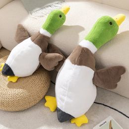 Poupées en peluche 75-100 cm Kawaii doux gros canard en peluche mignon grand oreiller de sommeil d'oie animal en peluche grand coussin de canapé enfants cadeau chambre décor 230927