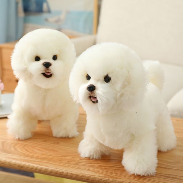 Muñecos de peluche 9 tipos de simulación de perro Bichon Frise juguete de perro de peluche súper lindo Likelife Corgi muñeca de perro animal de peluche perro maltés cachorro mascotas juguetes 230919