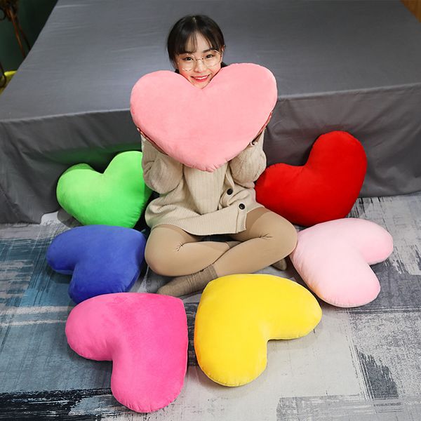 Poupées en peluche 9 couleurs 43X52cm Coeur Coussin Doux En Peluche Poupée Décoration De La Maison Oreiller Enfants Adorable Cadeau D'anniversaire Jouet 230603