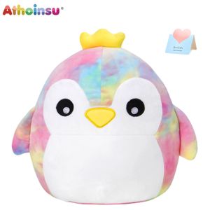 Pluche Poppen Athoinsu Leuke Sierkussen Katoen Gevuld Rond Kussen Regenboog Roze Zacht Veilig Kinderen Speelgoed Sofa Home Decor 231020