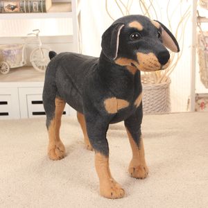 Pluche Poppen Baby Knuffel Gevuld Speelgoed Simulatie Staande Zwarte Hond Knuffeldier Speelgoed Super Realistische Hond Speelgoed Kind Gift Pography Props 230629