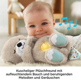 Pluche poppen babygeluid machine kalmeren knuffel otter draagbaar pluche babyspeelgoed met sensor details en duurzaam muzieklicht J240410