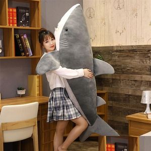 Poupées en peluche Big Taille Peluche Peluche Simation Requin Jouets en peluche Slee Mignon Oreiller Coussin Animal Cadeau pour enfants 220409 Drop Livraison Dhsxq