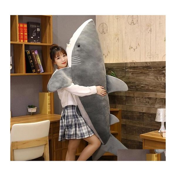 Poupées En Peluche Grande Taille Peluche Simation Requin Jouets En Peluche Slee Oreiller Mignon Coussin Animal Cadeau Pour Enfants 220409 Drop Delivery Gif Dhig3