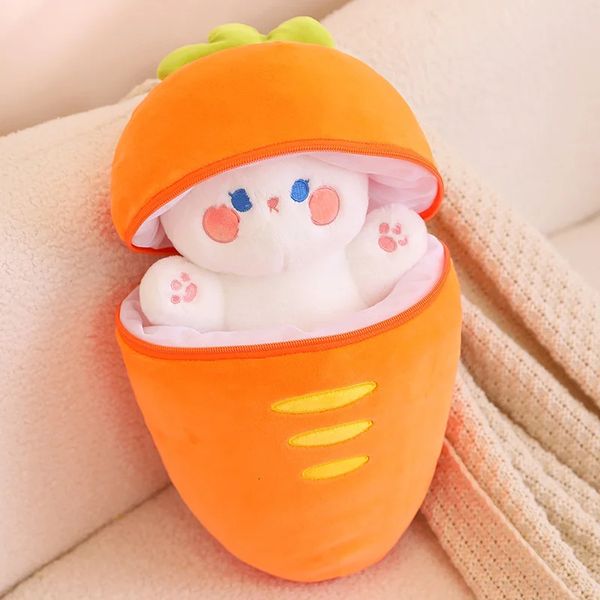 Poupées en peluche Lapin Taiyaki Jouets Mignon Fraise Cochon Lapins En Peluche Animal Kawaii Bébé Peluches Doux Étreignant Oreiller Filles Cadeaux 231025