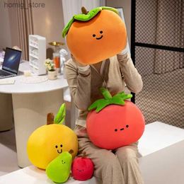 Pluche poppen cartoon fruit pluche speelgoed schattige tomaat pear oranje persimmon gevulde pluche sofa kussen slaapkussen meisje creatief cadeau y240415