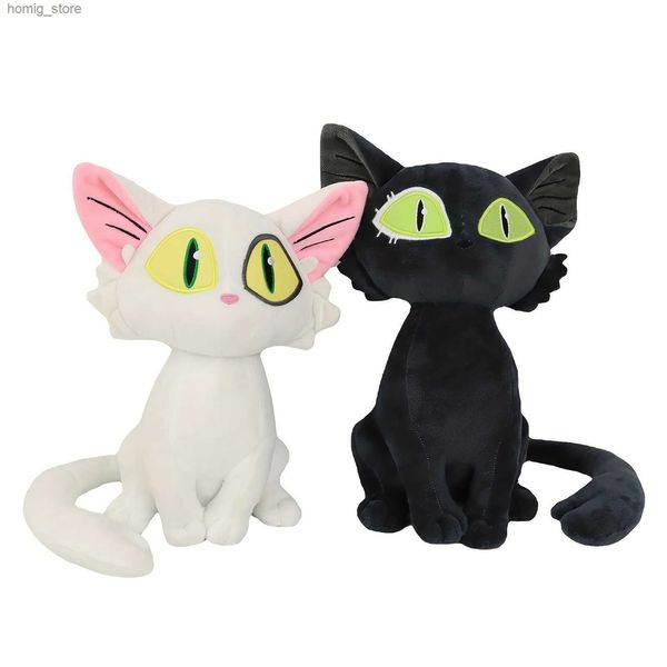 Poux Dolls Cartoon Movie Toys Jouets Kawaii Chat blanc et chat noir Animaux en peluche Cadeau d'anniversaire pour enfants Girls Y240415