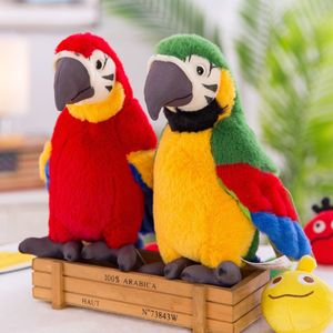 Plush Dolls Cartoon Parrot Electric Talking Plush Toy Speak Record herhaalt wuivende vleugels Electroni Bird Gevulde pluche speelgoed als cadeau voor kinderen 230225