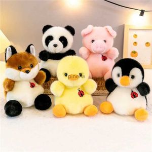 Pluche poppen Cartoon pluche poppen Dierenpop Knuffels Zacht gevuld kuiken Panda Vos Pinguïn Puppy Piggy Pluche dieren Poppen voor kinderen