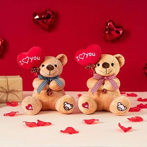Poupées en peluche dessin animé ours en peluche tenant des jouets en forme de coeur animaux en peluche enfants apaisants cadeaux d'anniversaire de Noël de la Saint-Valentin 231113