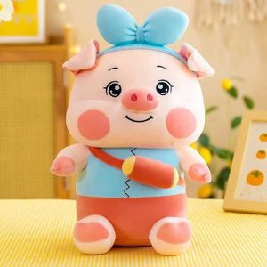 Poux en peluche de style chinois Red Coat Pig Plux Toy Down Cotton Farged Doll Dony Gift Bed Large Sleep Oread Liber Decoration Doll Child H240521 H24T