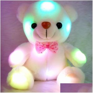 Muñecas de peluche Colorf LED Flash Light Bear Doll P Animales Juguetes de peluche Tamaño 20 cm - 22 cm Regalo para niños Juguete de Navidad Entrega de gota Gif Dhxod