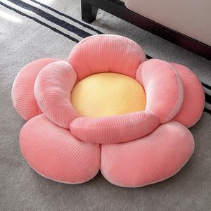 Poupées en peluche Coloré Double Couche Fleur Forme Oreiller En Peluche Tournesol Chaise Siège Tapis De Sol Canapé Décor Coussin Pet Chat Nid 230603