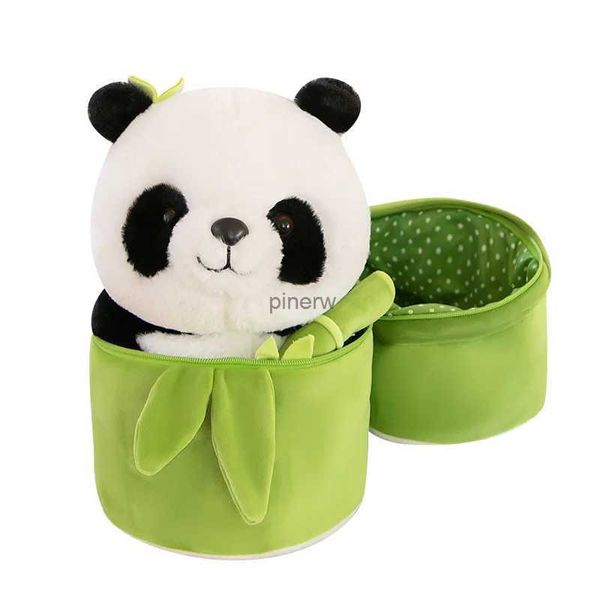 Poupées en peluche Panda en bambou créatif, jouets en peluche, simulation, panda géant en bambou, poupées transformées