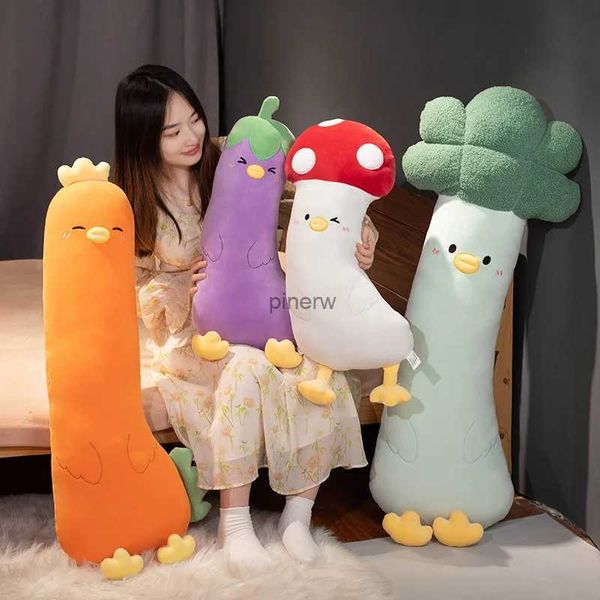 Muñecos de peluche creativos divertidos vegetales brócoli peluche largo pollo almohada juguete lindos animales de peluche plantas hongos peluches cojines juguetes