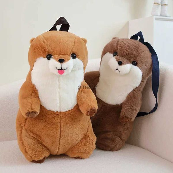 Poupées en peluche Creative géant loutre de mer en peluche sac à dos jouet en peluche doux Animal oreiller décoratif enfants sac à dos sac à bandoulière pour enfants cadeaux