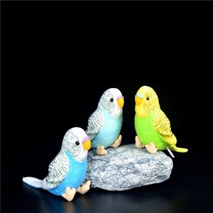 Plush Dolls Creative Parrot Bird Plush Toy Lovely Budgerigar Soft Doll Kids Toys Decoration Birthday Gift 230307