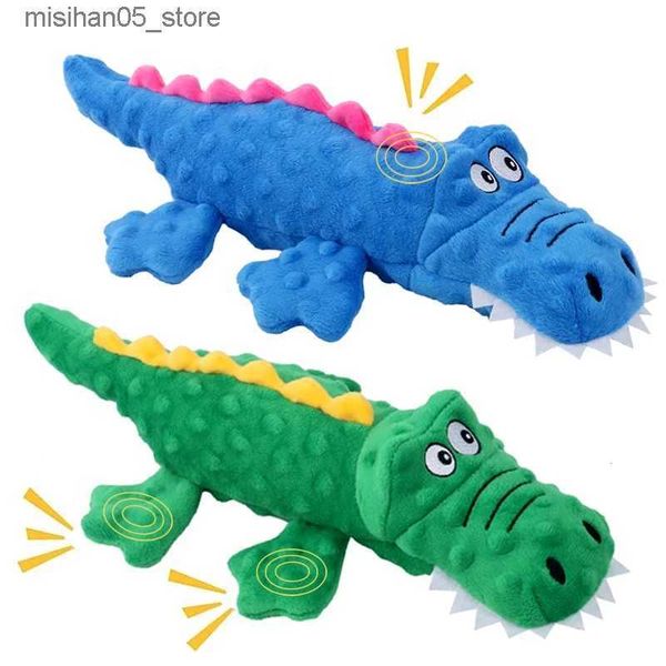 Poupées en peluche Crocodile presser chien jouet chiot en peluche Crocodile jouet pour animaux de compagnie interactif chat dents fournitures de nettoyage Q240322