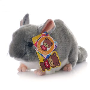 Pluche Poppen Knuffelige Levensechte Grijze Chinchillidae Knuffels Zachte Realistische Chinchilla's Muis Knuffeldier Speelgoed Verjaardagscadeaus Voor Kinderen 230711