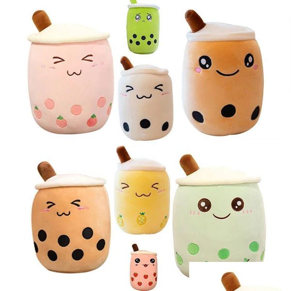 Poupées en peluche Mignon Bubble Tea Doux En Peluche Rose Stberry Goût Câlin Oreiller Enfants Jouets Drop Delivery Cadeaux Animaux Dhb9R