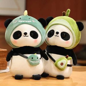 Pluche poppen schattige cartoon panda pluche speelgoed cosplay avocado dinosaur rabbit ster zonnebloem dier gevulde pop kinderen meisjes cadeau H240521