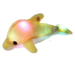 Poupées en peluche mignon créatif jouet lumineux dauphin poupée LED lumineuse lumière animaux jouets coloré oreiller beau cadeau pour enfants 231007