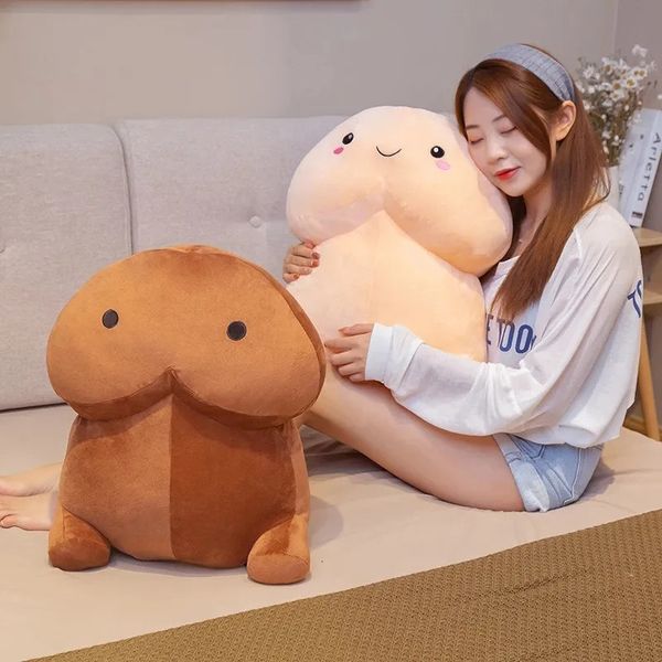 Muñecos de peluche Lindo pene de color carne Almohada de juguete de peluche Juguete suave sexy Relleno Cojín divertido Simulación Regalo encantador para novia Kawaii Peluche 231009