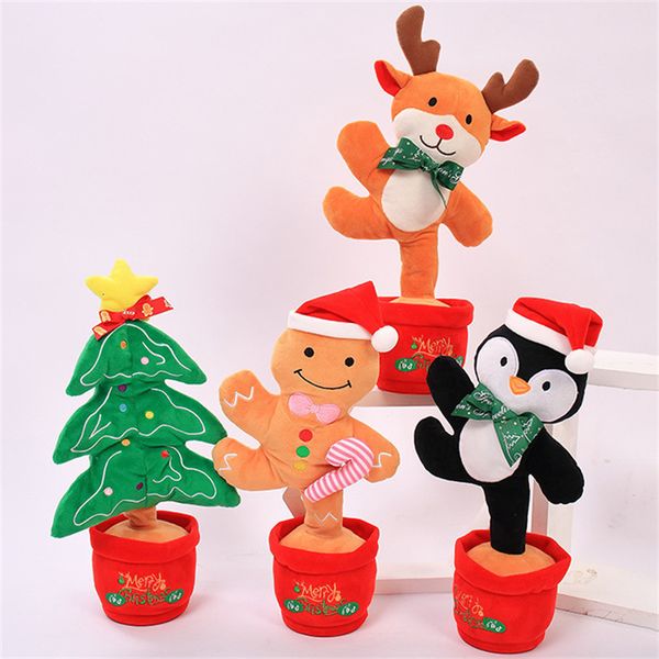 Poupées en peluche dansant l'arbre de Noël, jouet parlant répété, jouets électroniques, peuvent chanter, enregistrement, alléger l'éducation précoce, cadeau amusant, Pr 221129